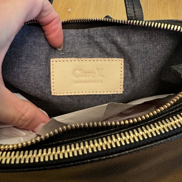 Clare V Black Lizard Agnes Backpack - Brand New - Picture 2 of 7